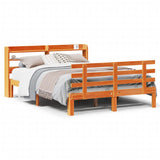 Bed Frame with Headboard without Mattress Wax Brown 120x200 cm 3306870