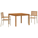 Garden Dining Set 3 pcs Beige Solid Acacia Wood 3365531