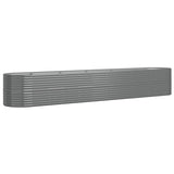 Garden Raised Bed Galvanised Steel 440x80x68 cm Grey 318969