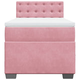 Box Spring Bed with Mattress Pink 90x190 cm Velvet 3286191