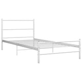 284693 Bed Frame without Mattress White Metal 100x200 cm