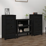 Sideboards 2 pcs Black 40x35x80 cm Solid Wood Pine 813748