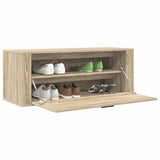 Wall Shoe Cabinet Sonoma Oak 100x35x38 cm Engineered Wood 821023