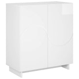 Sideboard High Gloss White 67 x 34.5 x 75 cm Engineered Wood 8011535