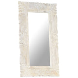 Mirror White 80x50 cm Solid Mango Wood 321633