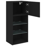 ZNTS TV Cabinet with LED Lights Black 40.5x30x90 cm 837045