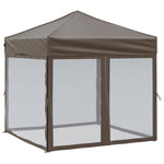 ZNTS Folding Party Tent with Sidewalls Taupe 2x2 m 93512