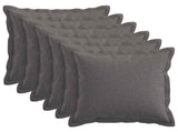 Cushion with Pillow HOUTEN 6 pcs Light Grey Faux Linen 935027