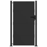 Garden Gate with Lock Black 110 x 180 cm Powder-Coated Steel 42015907