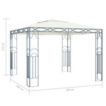 ZNTS Gazebo with LED String Lights 300x300 cm Cream 3070338