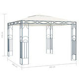 ZNTS Gazebo with LED String Lights 300x300 cm Cream 3070338