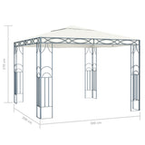 Gazebo with LED String Lights 300x300 cm Cream 3070338