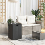 ZNTS Propane Tank Cover Table Black 40x40x60 cm Poly Rattan 366294
