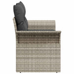 Garden Sofa with Cushion Light Grey 141 x 62 x 69cm Poly Rattan 42006707