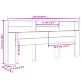 Headboard Cabinet Old Wood 220 x 19 x 101.5 cm Engineered Wood 879447