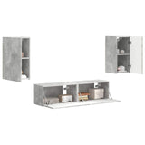 TV Cabinet Set 4 pcs Concrete Grey Engineered Wood 3409153