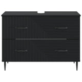 Bathroom Sink Cabinet HAARLEM Black 82 x 41x 58.5 cm 896796