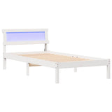 Bed Frame with Headboard White 75 x 190 cm Solid Pine Wood 872846