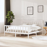3100969 Bed Frame without Mattress White Solid Wood 160x200 cm