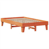 Bed Frame without Mattress Wax Brown 120x190 cm Small Double Solid Wood Pine 855375