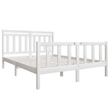 Bed Frame without Mattress White King Size Solid Wood 3100964