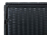 Double Wheelie Bin Shed Poly Rattan Black 148x80x111 cm 43887