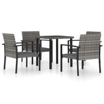 ZNTS 5 Piece Outdoor Dining Set Poly Rattan Grey 3100414