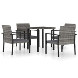 ZNTS 5 Piece Outdoor Dining Set Poly Rattan Grey 3100414