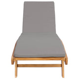 Sun Lounger Brown and Light Grey Polyester 42032687