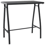Garden Bar Set Black and dark grey Tempered glass, steel, textilene 3073578