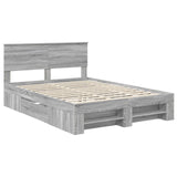 Bed Frame Grey Sonoma 140 x 200 cm Engineered Wood 3408758