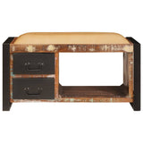Storage Bench Multicolour 80 x 35 x 40 cm Solid Reclaim wood 4015984