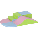 6 Piece Soft Play Equipment for Kids Climb and Crawl, Pink T3398P378904