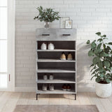 Shoe Cabinet Concrete Grey 60x35x105 cm Engineered Wood 829616
