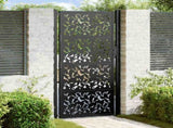 Garden Gate Black 100x200 cm Steel Leaf Design 4100963