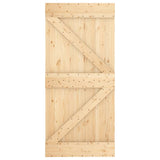 Sliding Door with Hardware Set 95x210 cm Solid Wood Pine 3203175