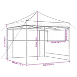 ZNTS Foldable Party Tent Pop-Up with 2 Sidewalls Terracotta 4004926