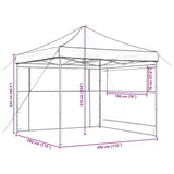 Foldable Party Tent Pop-Up with 2 Sidewalls Terracotta 4004926