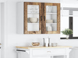 Wall Glass Cabinet PORTO Old Wood 80 x 31 x 80 cm 885423