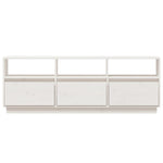 TV Cabinet White 140x37x50 cm Solid Wood Pine 813431