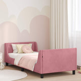 Children's Bed Frame with Headboard Pink 80 x 200 cm Velvet 42010870