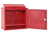 Wall Mounted Mailbox Red 29 x 13 x 41 cm Cast Aluminum 42023498