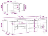 Loft Bed Frame with Cabinet 3 pcs White Engineered Wood 3423390