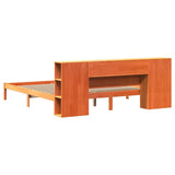 Bookcase Bed without Mattress Wax Brown 200x200 cm Solid Wood Pine 3321558