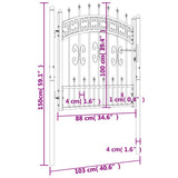 ZNTS Fence Gate with Spear Top Black 103x150 cm Powder-coated Steel 151090