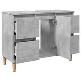 Sink Cabinet Concrete Grey 80x33x60 cm Engineered Wood 857125