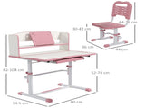 Height Adjustable Kids Study Table and Chair Set, with Drawer, Storage Shelf, 80 x 54.5 x 104 cm, T3398P379037