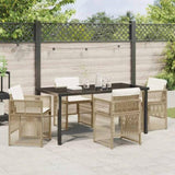 Garden Dining Set 5 pcs Beige Powder-Coated Steel 3380663