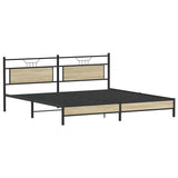 Metal Bed Frame without Mattress Sonoma Oak 193x201 cm 3325118