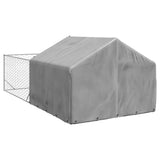 Outdoor Dog Kennel with Run 5x2x1,5 m Galvanised Steel 3329236